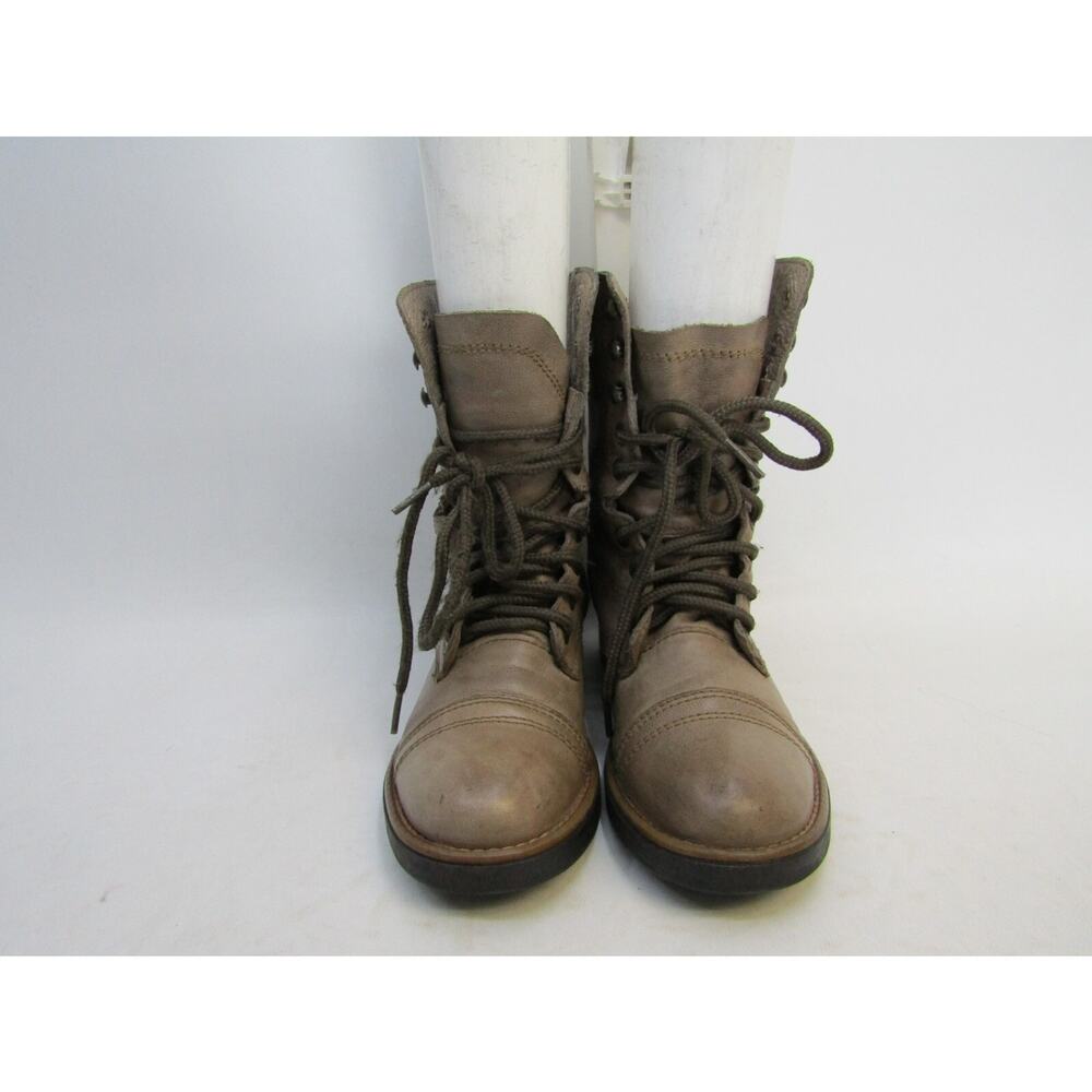 STEVE MADDEN Womens Size 5.5 M Brown Leather Zip Combat High Ankle Boots TROOPA - Picture 5 of 11